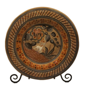 Mexican decorative plate 12" diam. Deer RARE  FIND